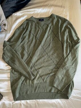 Dockers Men’s Crewneck Sweater in Olive Green Argyle